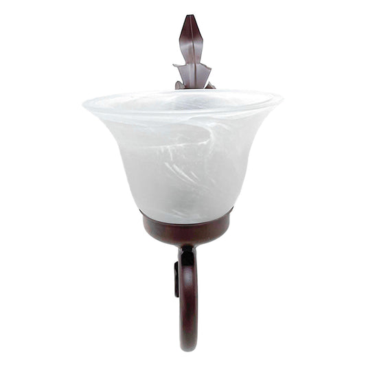 Lámpara de Pared Arbotante A-14 Hojas Pantalla Blanca Marmol