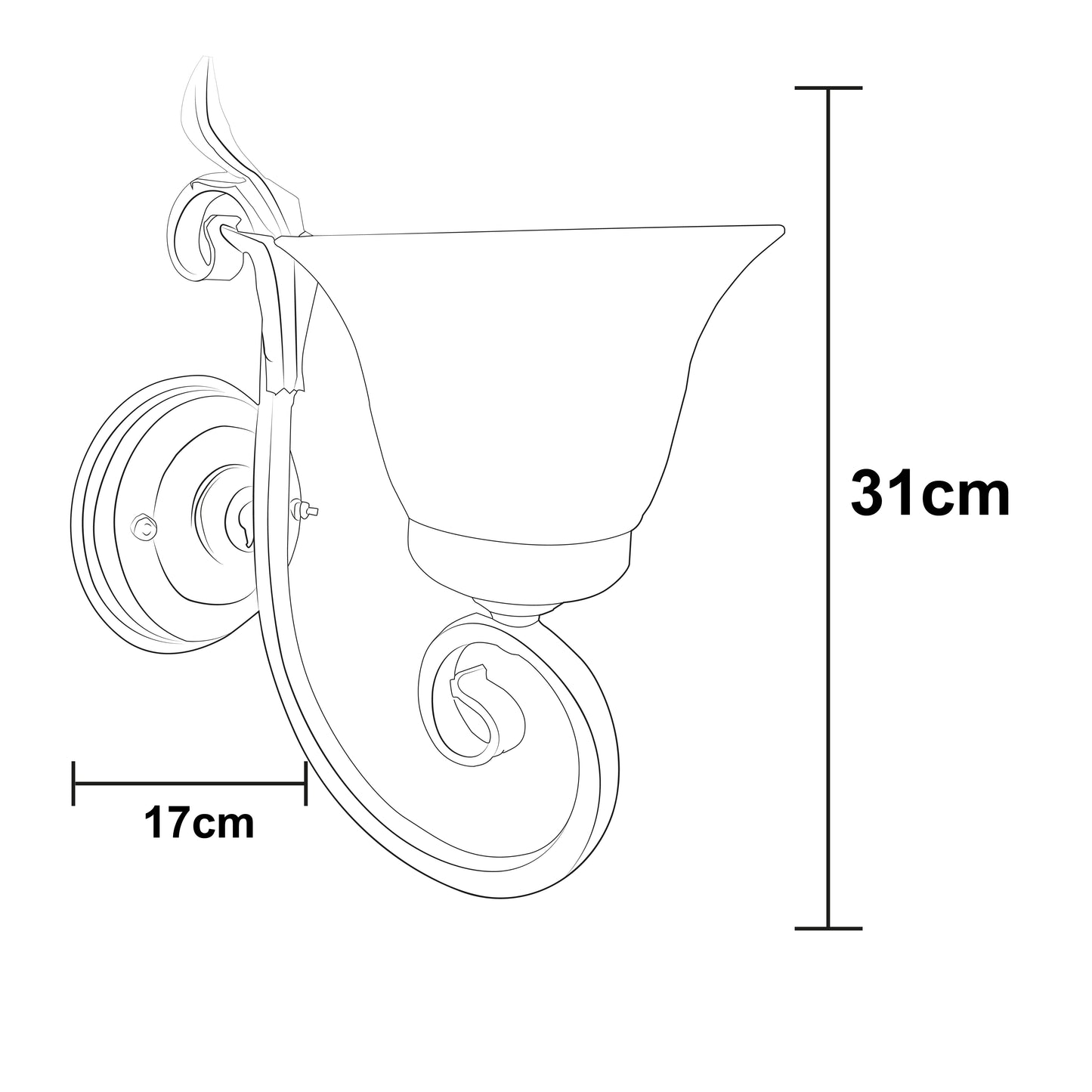 Lámpara de Pared Arbotante A-14 Hojas Pantalla Blanca Marmol