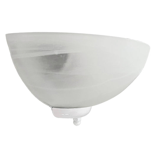 Arbotante Remate Blanco Pantalla de Cristal Blanco Marmol