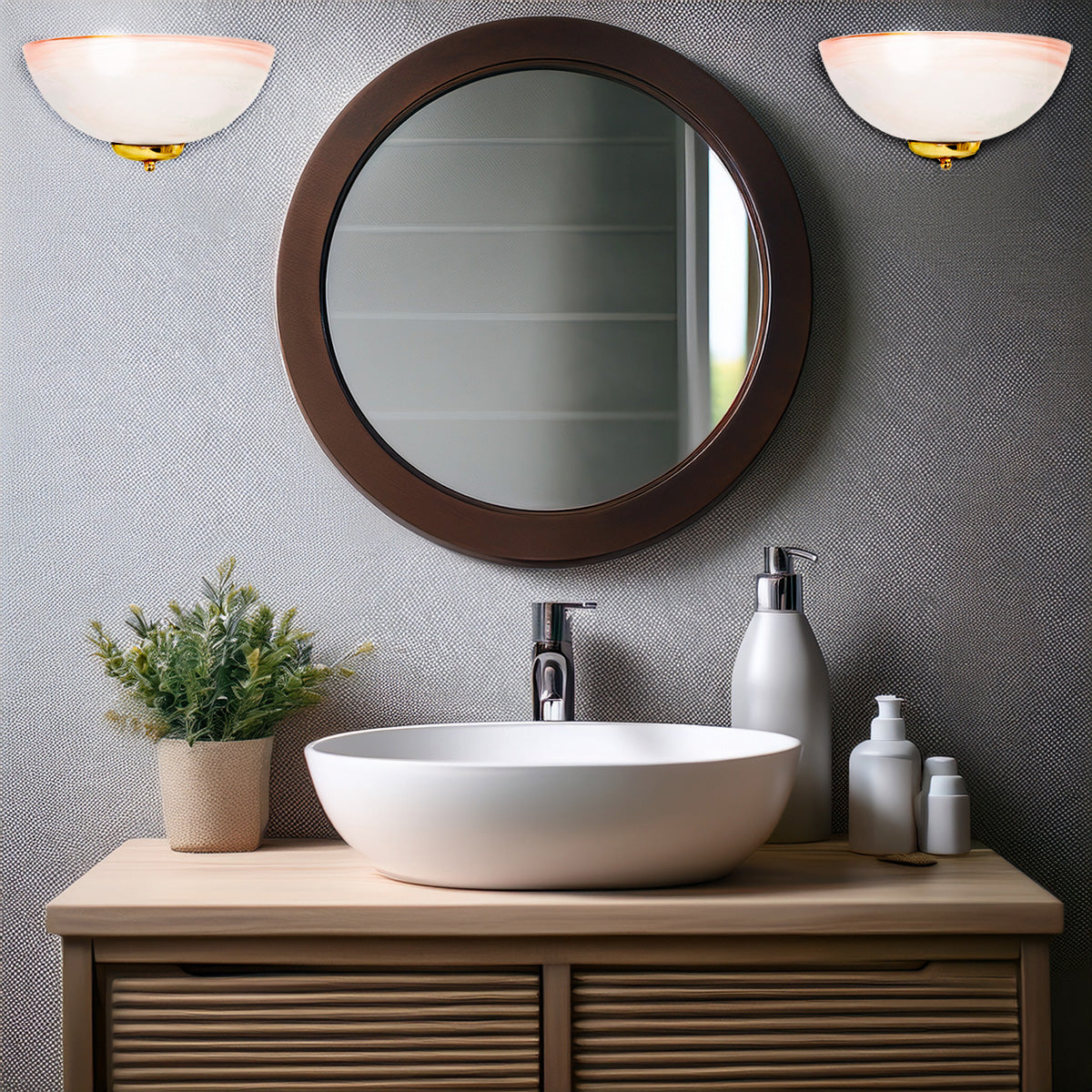 Arbotante Remate Latonado Pantalla de Cristal Tabaco