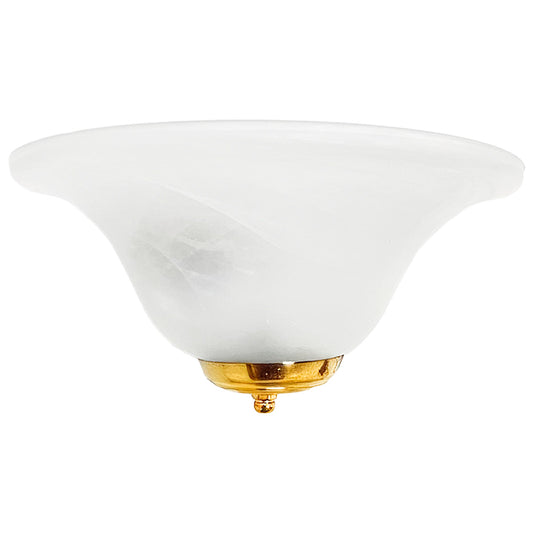 Arbotante Pantalla de Cristal Blanco Mármol Remate Latonado