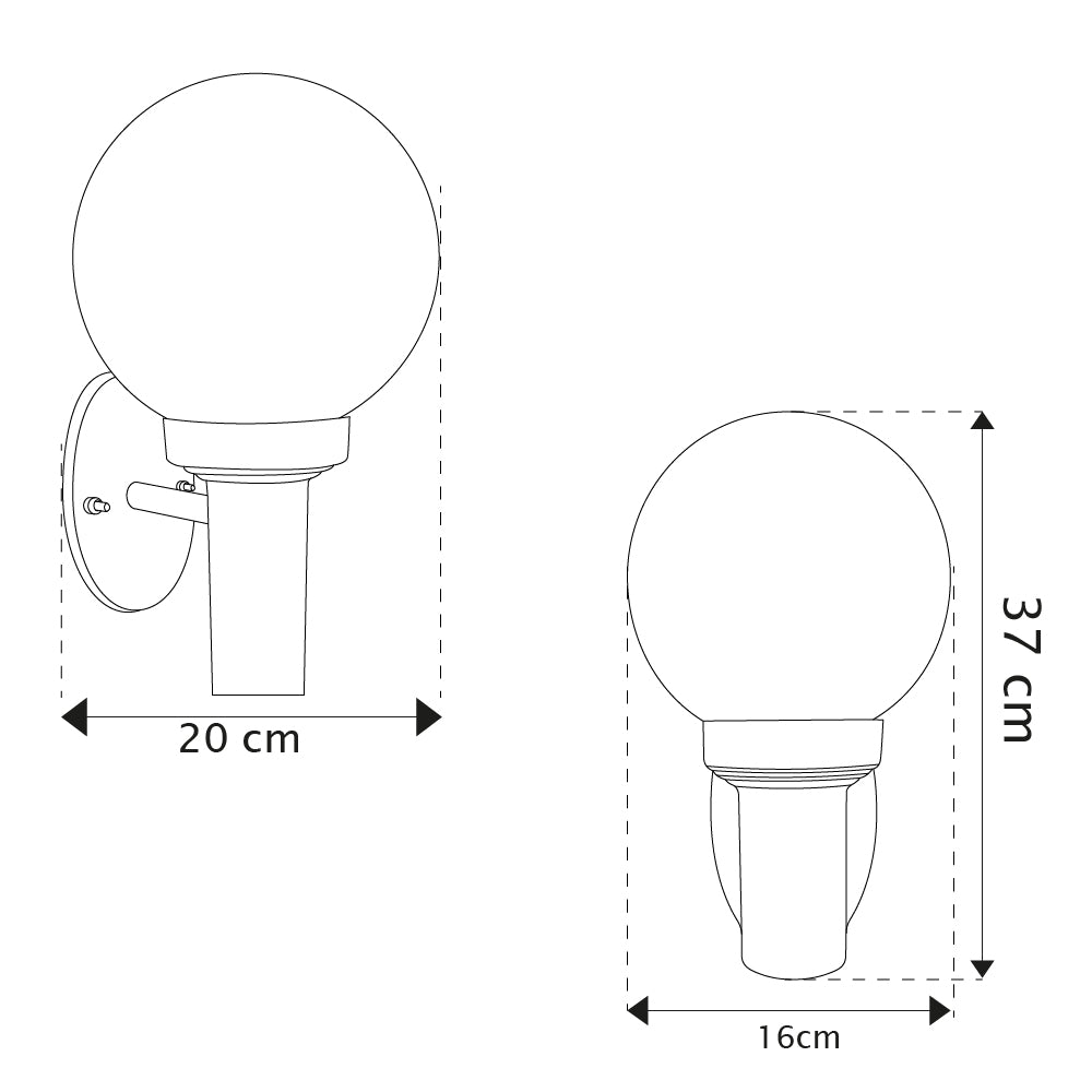 Lámpara de Pared Exterior, Antorcha A-2 Negro
