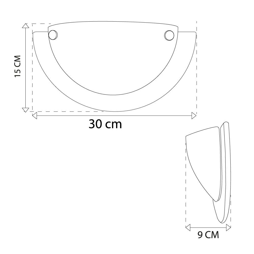 Lámpara de Pared, Pantalla de Cristal, LED 3 Tonos, Herradura