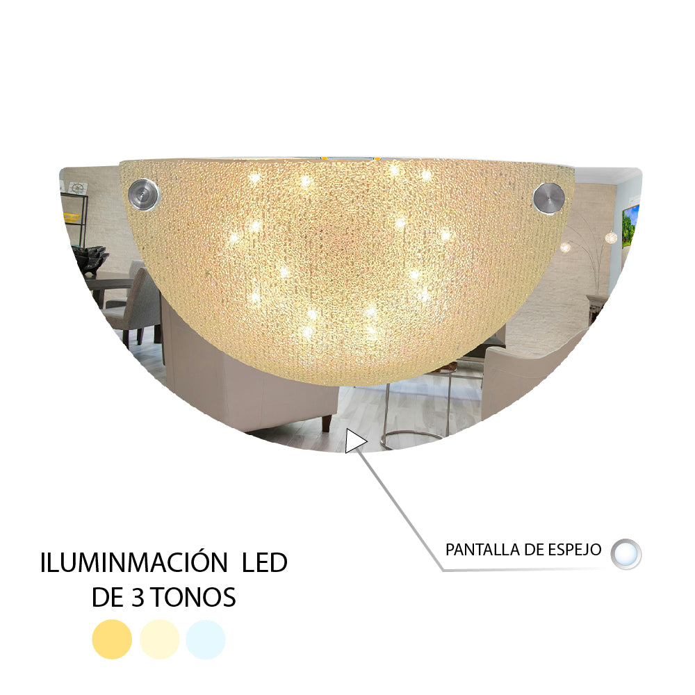Lámpara de Pared, Pantalla de Cristal, LED 3 Tonos, Herradura