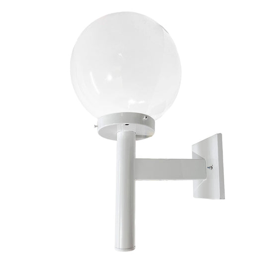 Arbotante Blanco para Pared con globo de Cristal R 12