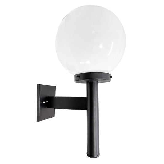 Arbotante Negro para Pared con globo de Cristal R 12