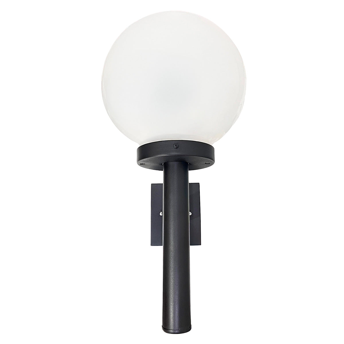 Arbotante Negro para Pared con globo de Cristal R 12