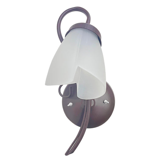 Arbotante Pantalla de Cristal Cortado Blanco Marmol