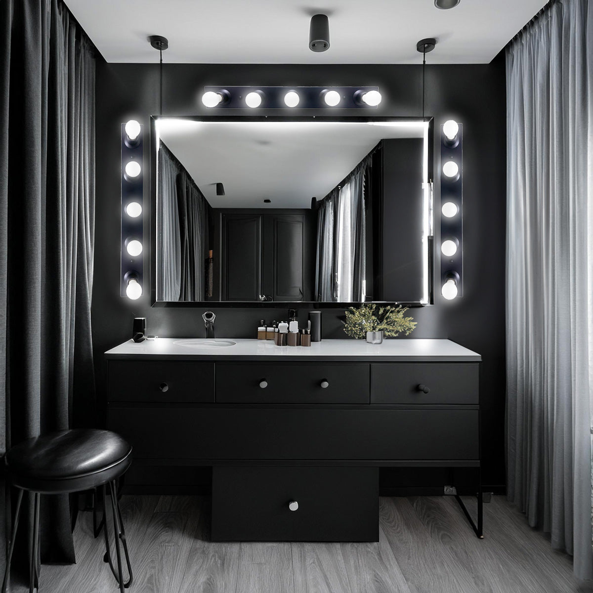 Arbotante Luz de Camerino 5 Luces Negro