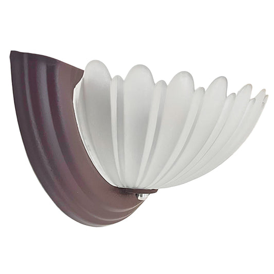 Arbotante Pantalla de Cristal Concha Base Color Chocolate