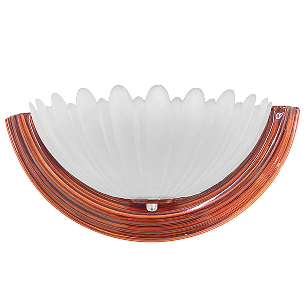 Arbotante Pantalla de Cristal Concha Base Color Madera