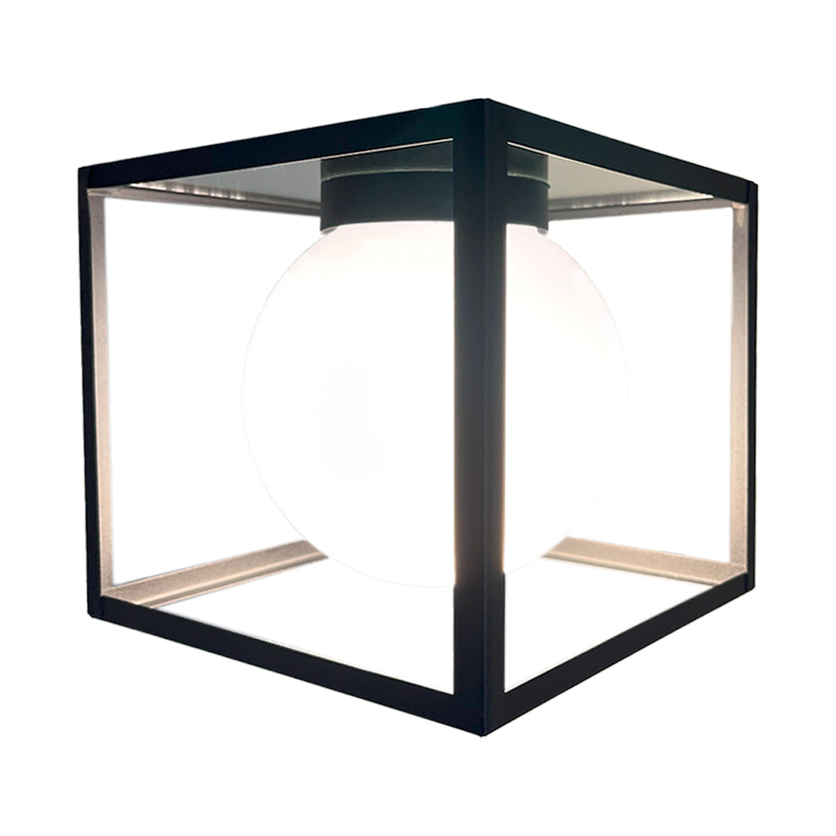 Lámpara Colgante Triple Cubo C-21 Cristal Opalino