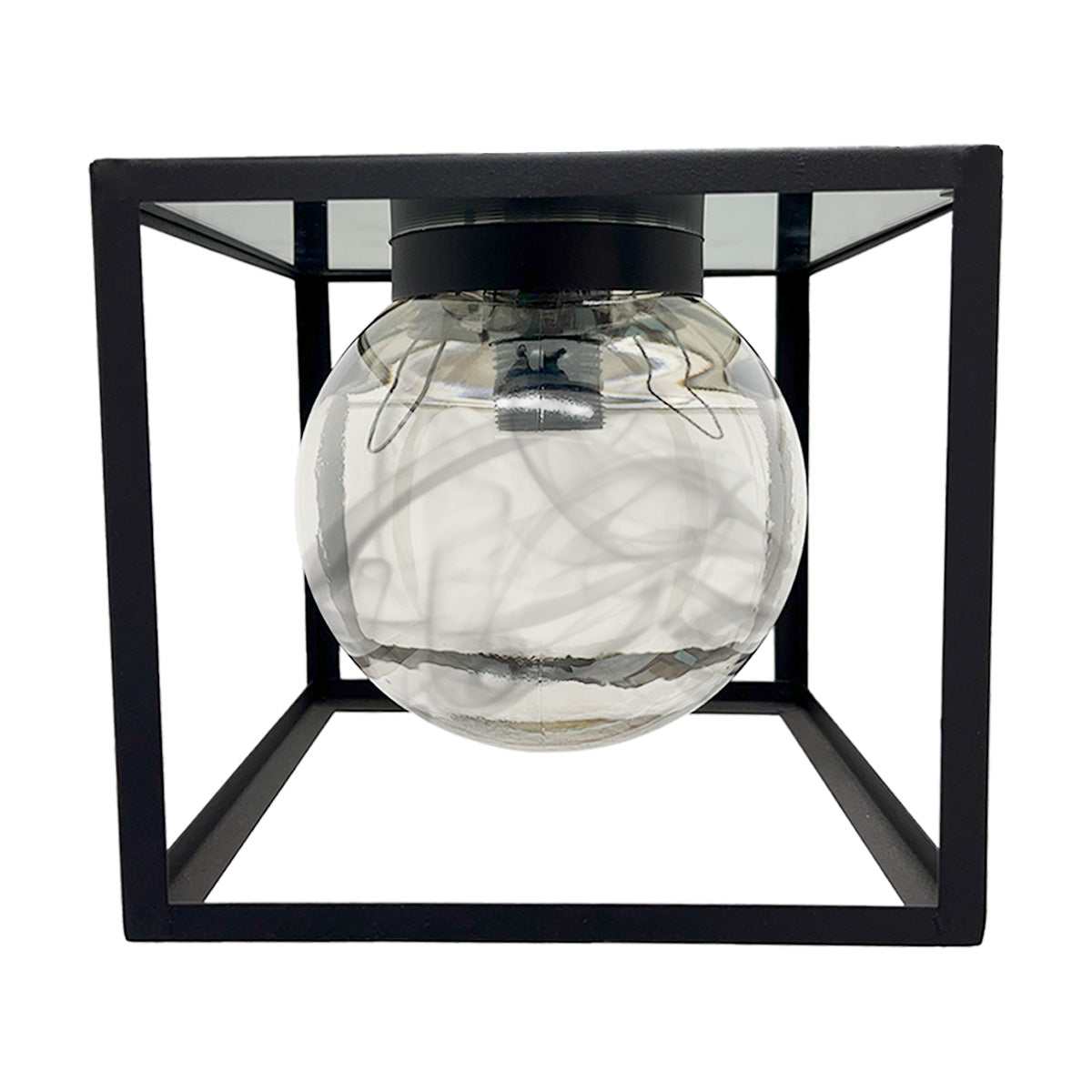 Lámpara Colgante Triple Cubo C-21 Cristal Humo