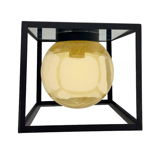 Lámpara Colgante Cubo C-21 Cristal Ambar