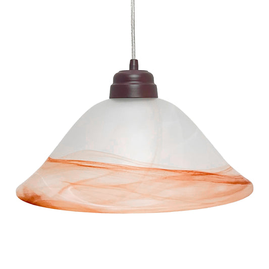 Lámpara Colgante C-34 Herraje Chocolate Altura Ajustable Campana de Cristal