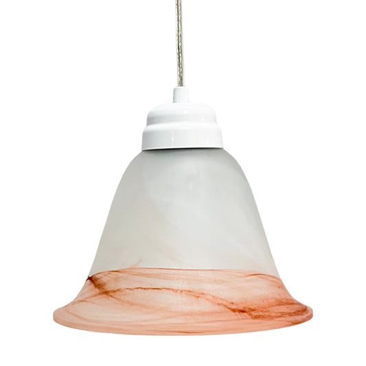 Lámpara Colgante C-35 Herraje Blanco Altura Ajustable Campana de Cristal