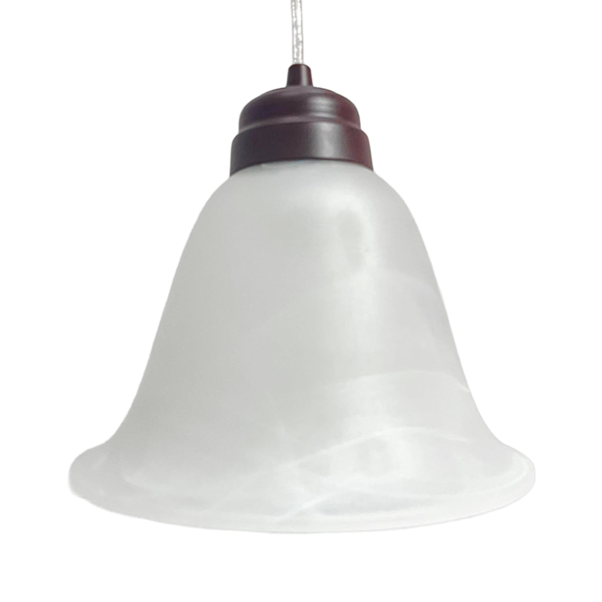 Lámpara Colgante C-35 Herraje Chocolate Altura Ajustable Campana de Cristal