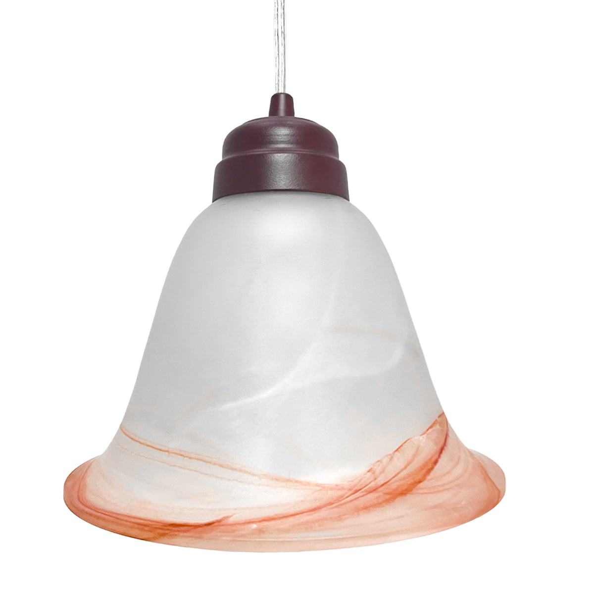 Lámpara Colgante C-35 Herraje Chocolate Altura Ajustable Campana de Cristal