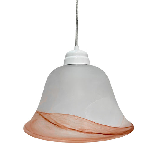 Lámpara Colgante C-36 Herraje Blanco Altura Ajustable Campana de Cristal