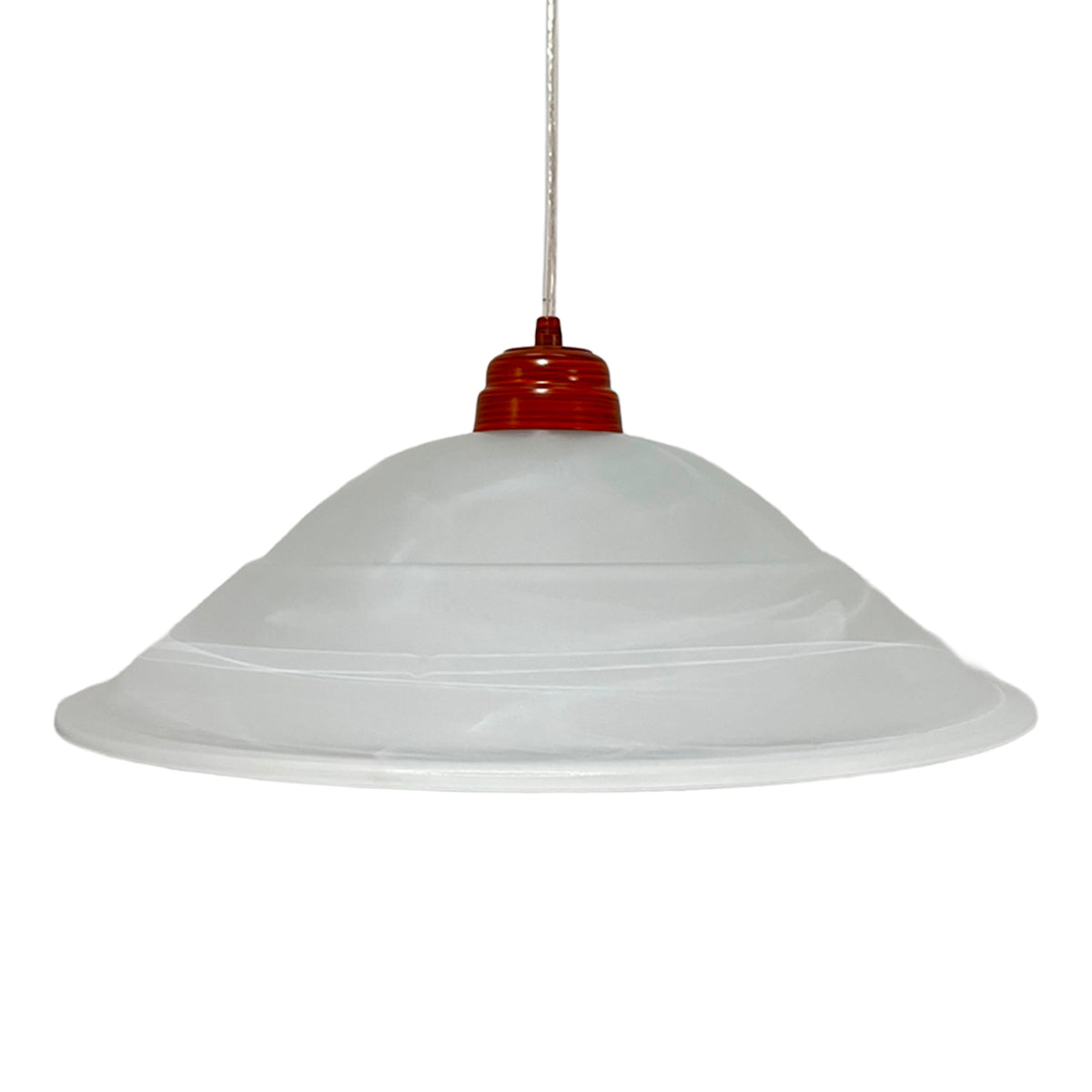 Lámpara Colgante C-40 Herraje Madera Altura Ajustable Campana de Cristal