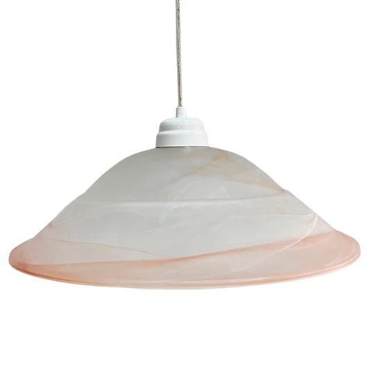 Lámpara Colgante C-40 Herraje Blanco Altura Ajustable Campana de Cristal