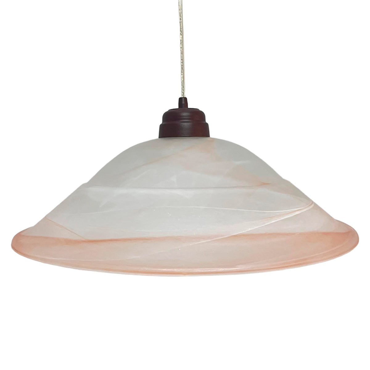 Lámpara Colgante C-40 Herraje Chocolate Altura Ajustable Campana de Cristal