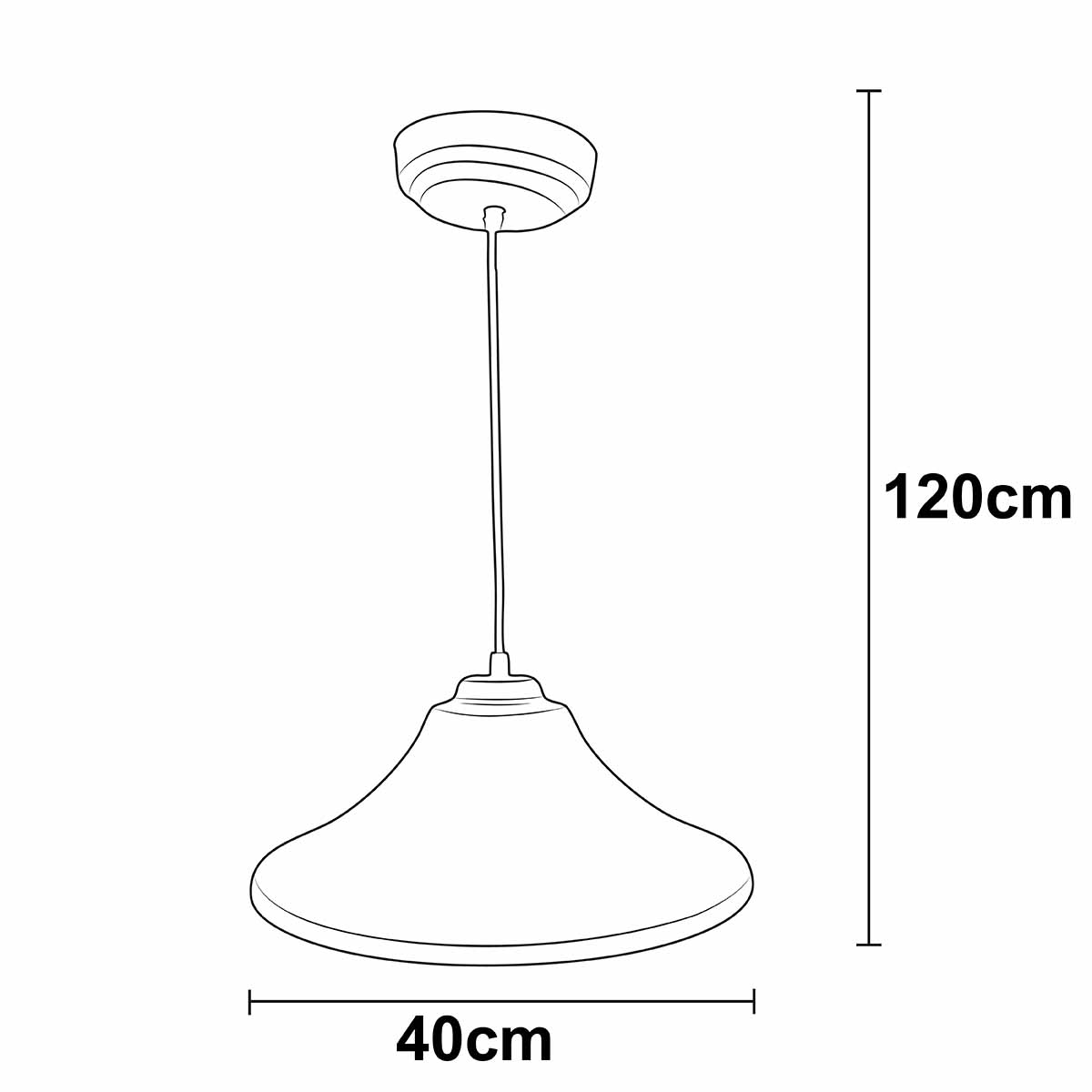 Lámpara de Techo Colgante Campana Grande Negro