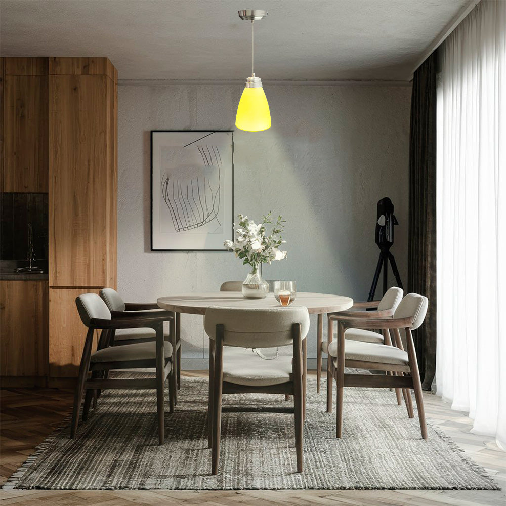 Lámpara de Techo Colgante, Campana de Cristal Grande Herraje Satin