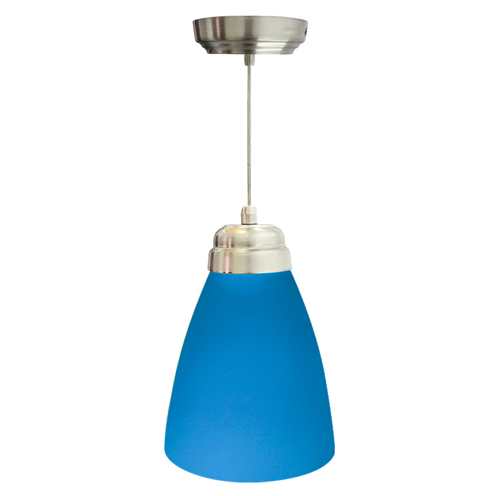 Lámpara de Techo Colgante, Campana de Cristal Chica Herraje Satin