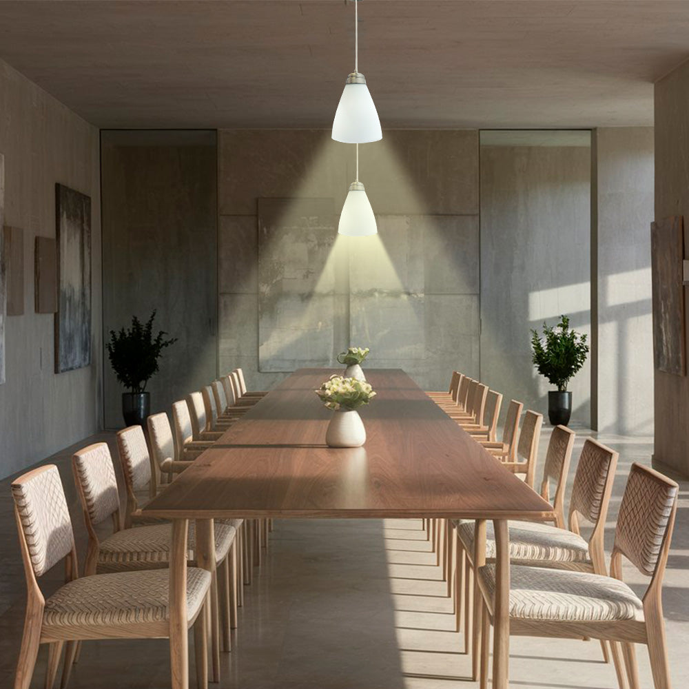 Lámpara de Techo Colgante, Campana de Cristal Grande Herraje Satin