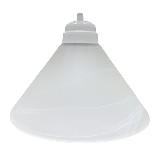 Lámpara Colgante Pantalla de Cristal Blanco Marmoleado Herraje sencillo Blanco