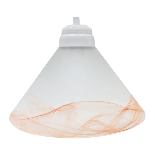 Lámpara Colgante Pantalla de Cristal Tabaco Herraje sencillo Blanco