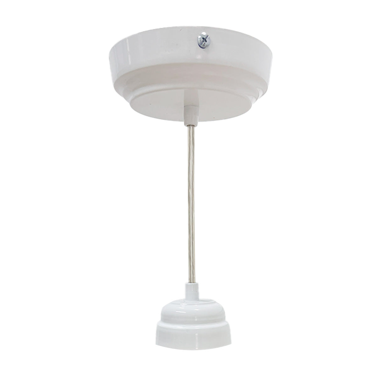 Lámpara Colgante Pantalla de Cristal Naranja Herraje sencillo Blanco