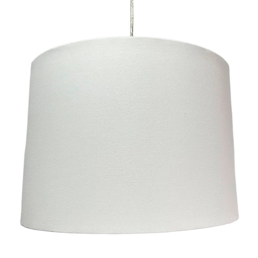 Lampara Colgante Murano Herraje Blanco Con Pantalla de Tela