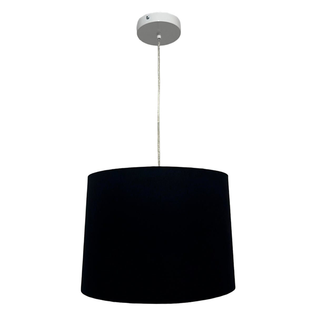 Lampara Colgante Murano Herraje Blanco Con Pantalla de Tela