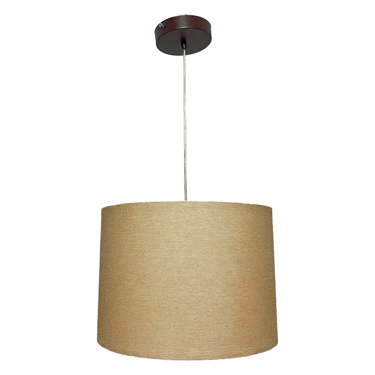 Lampara Colgante Murano Herraje Chocolate Con Pantalla de Tela