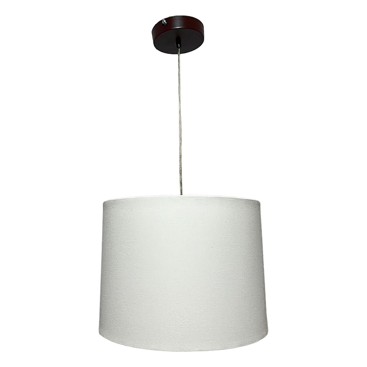 Lampara Colgante Murano Herraje Chocolate Con Pantalla de Tela