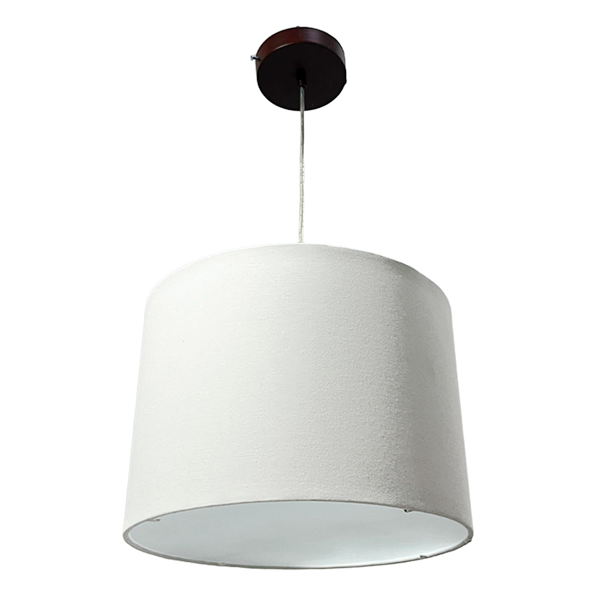 Lampara Colgante Murano Herraje Chocolate Con Pantalla de Tela