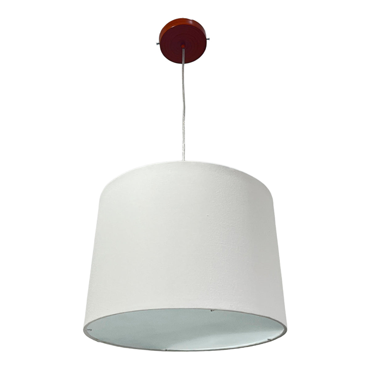 Lampara Colgante Murano Herraje Madera Con Pantalla de Tela