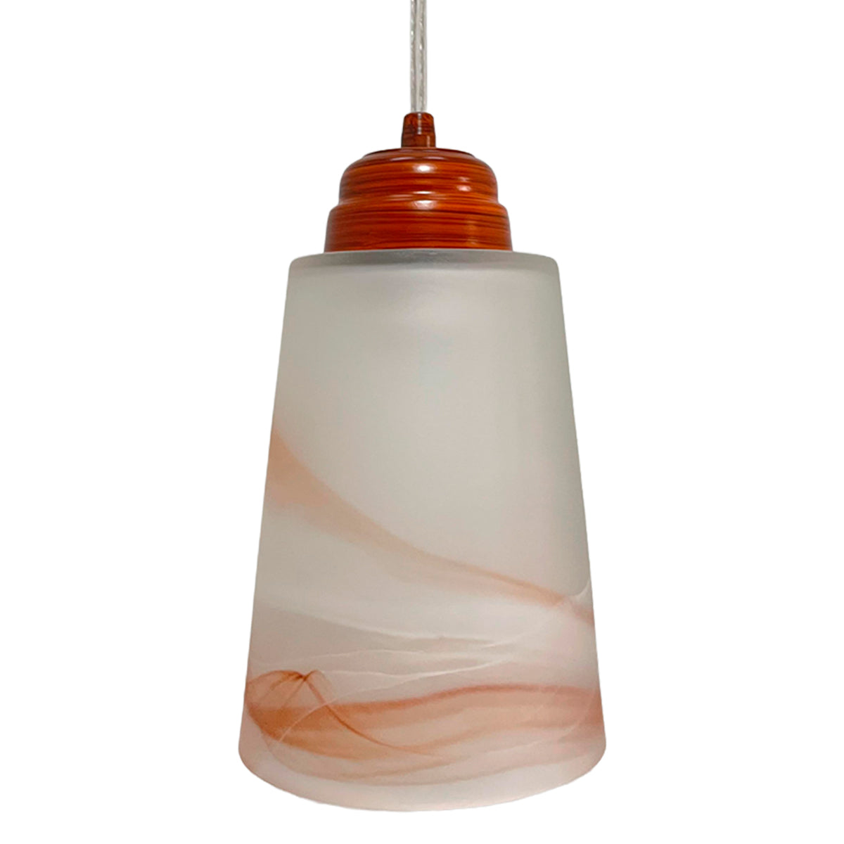 Lampara Colgante C-60 Herraje Madera Con Pantalla de Cristal