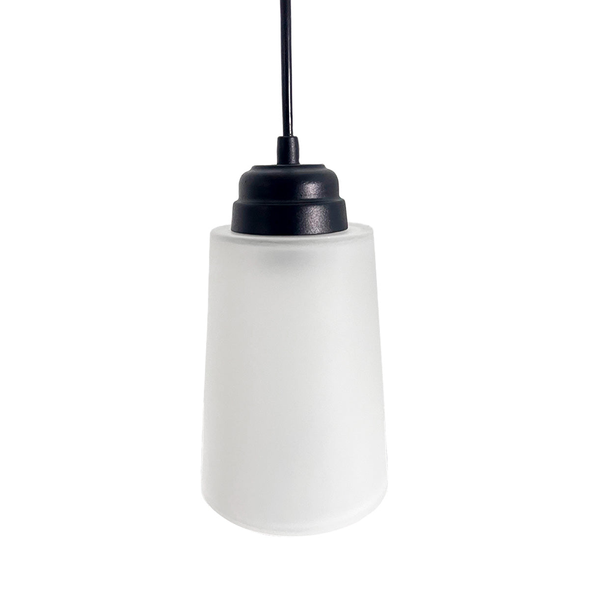 Colgante Negro Doble Pantalla Vaso Blanco Liso