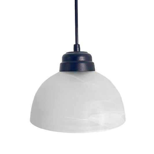 Colgante Negro Doble Pantalla Tazon Blanco Marmol