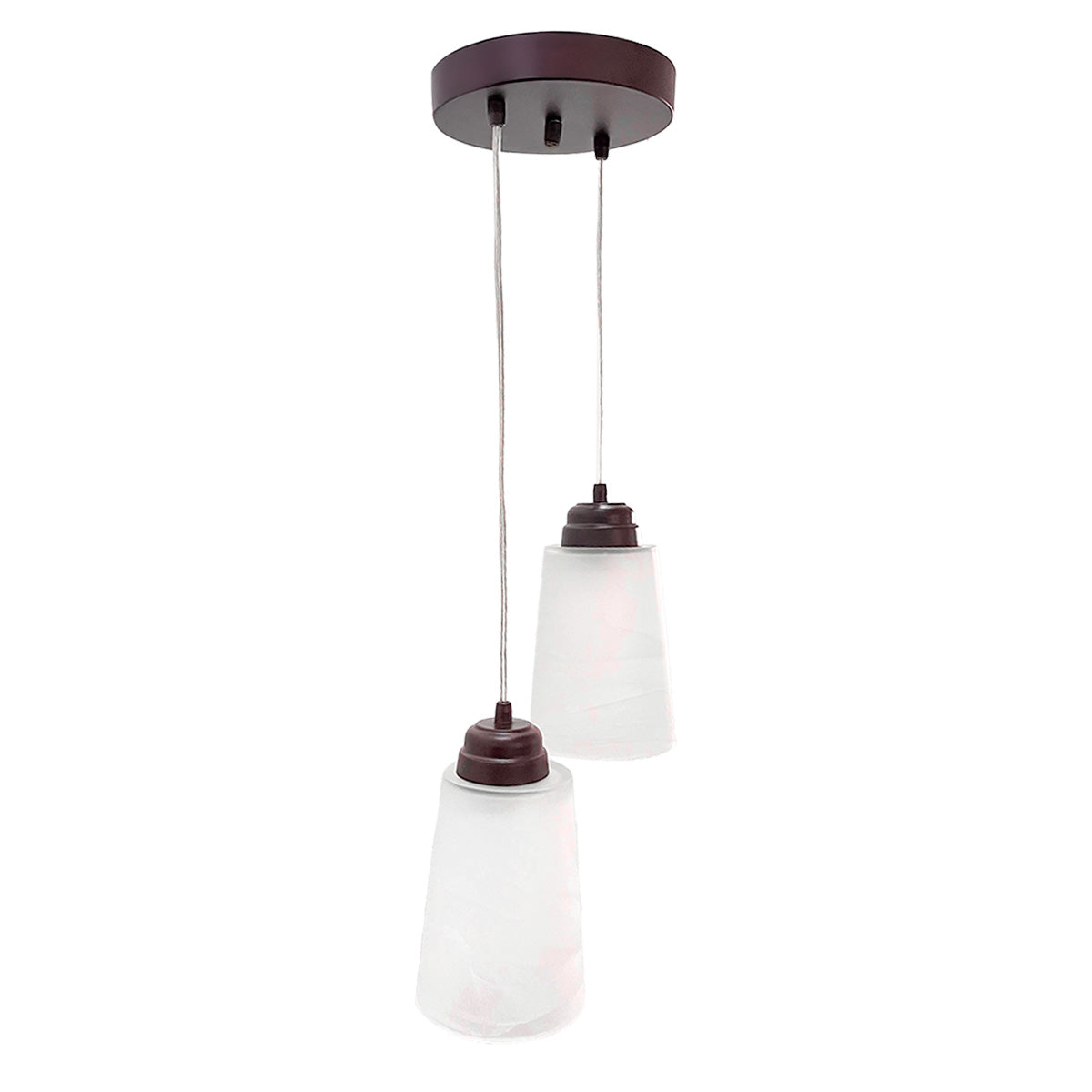 Colgante Chocolate Doble Pantalla Vaso Blanco Marmol
