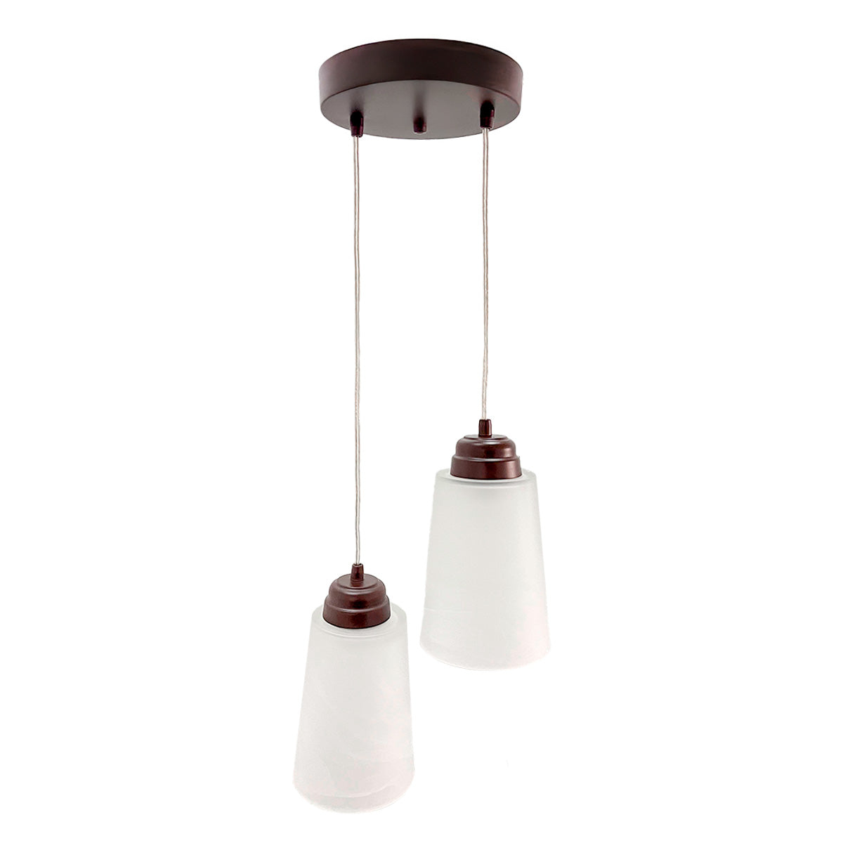 Colgante Chocolate Doble Pantalla Vaso Blanco Marmol