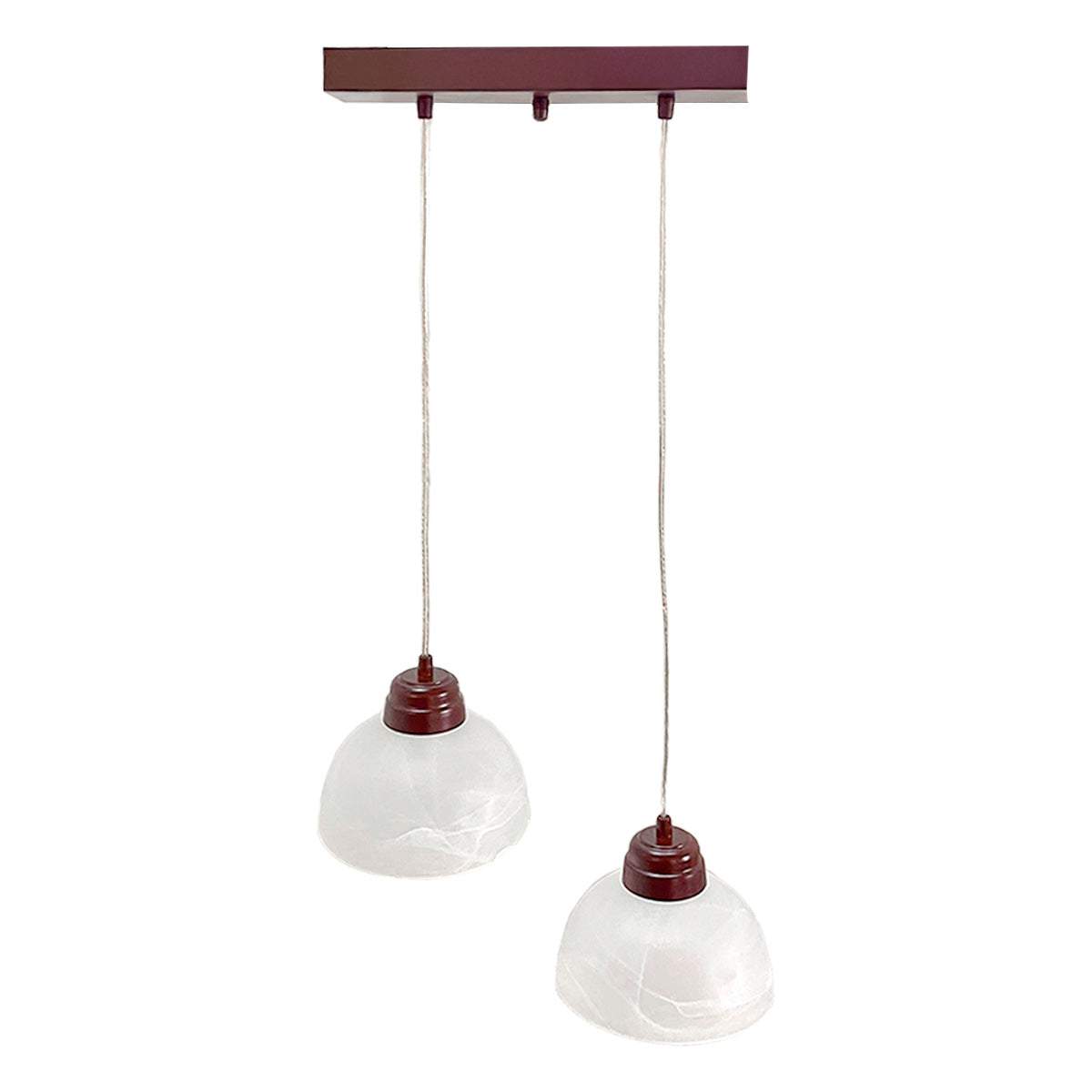 Colgante Charola Chocolate Doble Pantalla Tazon Blanco Marmol