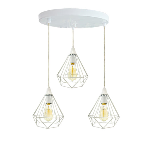 Lampara Colgante Vintage Charola Rubí Blanco