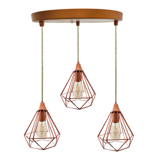 Lampara Colgante Vintage Charola Rubí Cobre