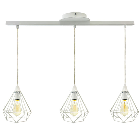 Lámpara Colgante Vintage Rubi Riel Blanco