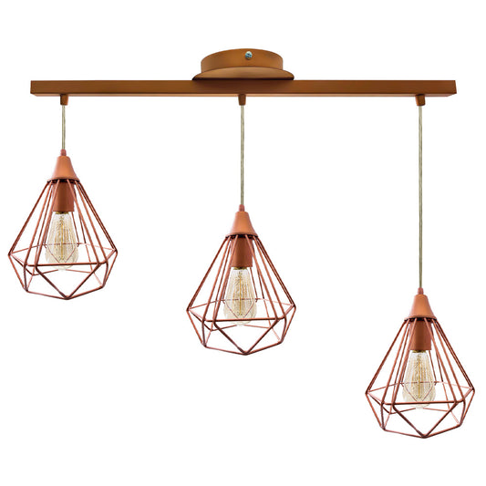 Lámpara Colgante Vintage Rubi Riel Cobre