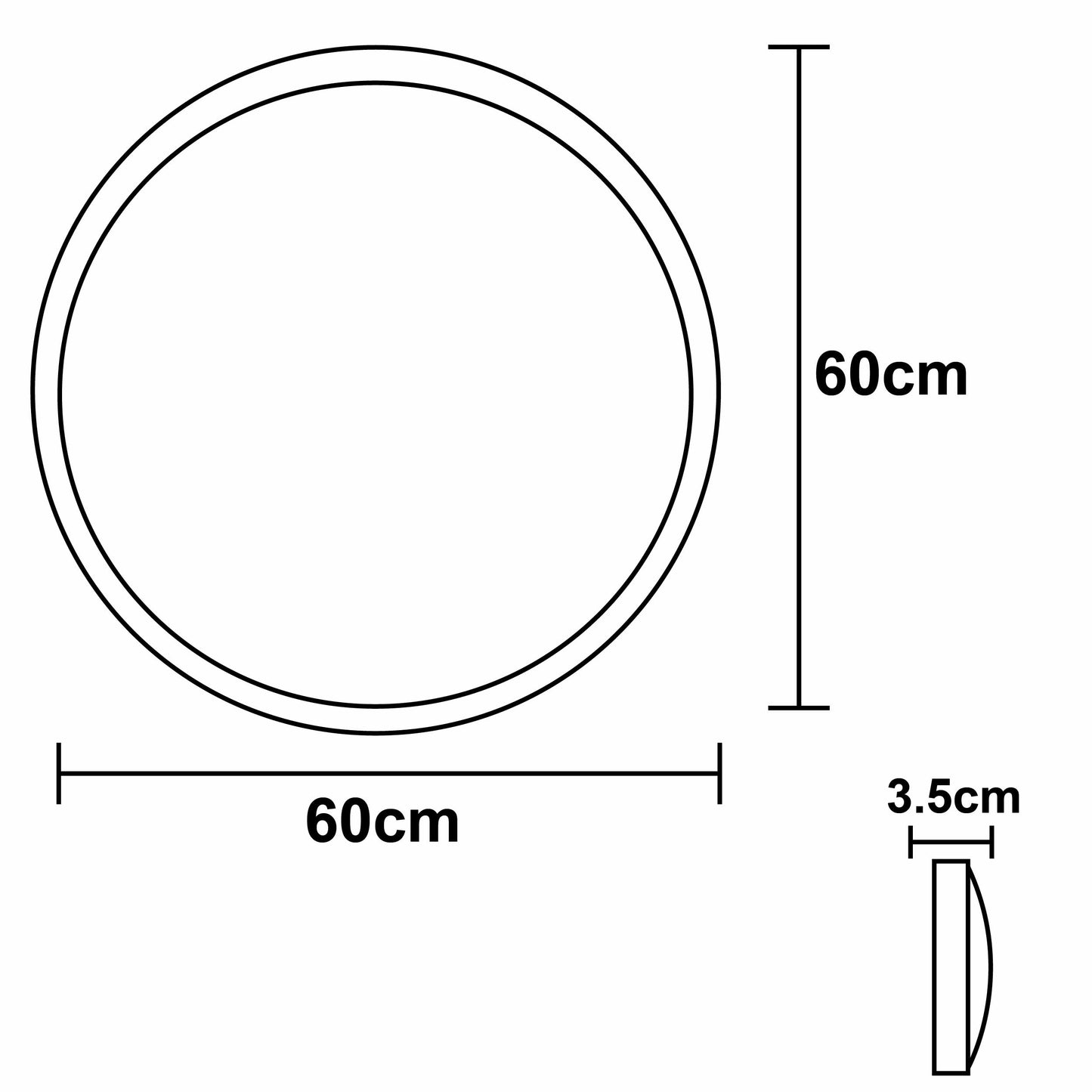 Espejo circular con iluminacion LED Tres tonos 60cm